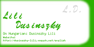 lili dusinszky business card